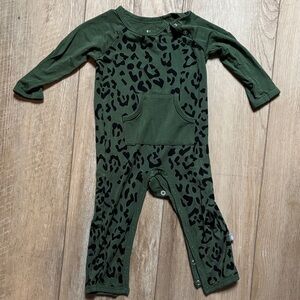 Green Leopard Print Kids One Piece